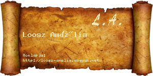 Loosz Amália névjegykártya